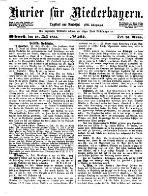 Kurier für Niederbayern Mittwoch 25. Juli 1855