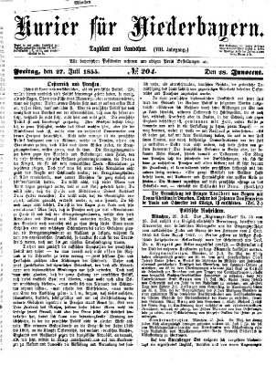 Kurier für Niederbayern Freitag 27. Juli 1855