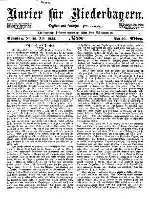 Kurier für Niederbayern Sonntag 29. Juli 1855