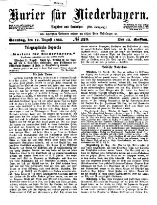 Kurier für Niederbayern Sonntag 12. August 1855