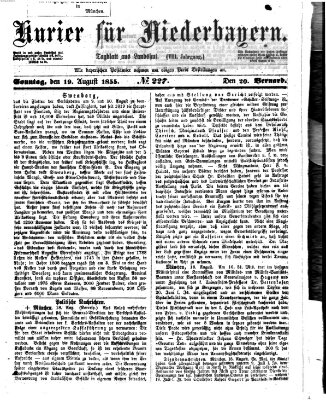 Kurier für Niederbayern Sonntag 19. August 1855