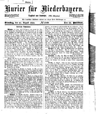 Kurier für Niederbayern Dienstag 21. August 1855