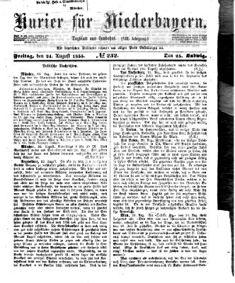 Kurier für Niederbayern Freitag 24. August 1855