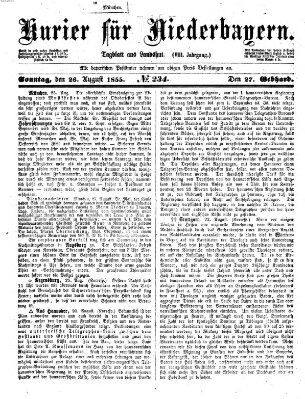 Kurier für Niederbayern Sonntag 26. August 1855