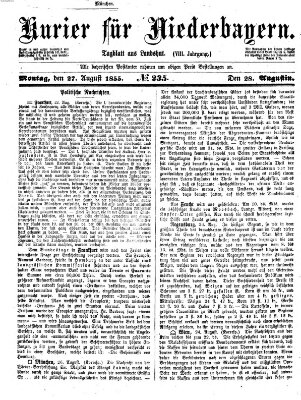 Kurier für Niederbayern Montag 27. August 1855