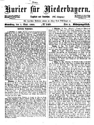 Kurier für Niederbayern Samstag 1. September 1855