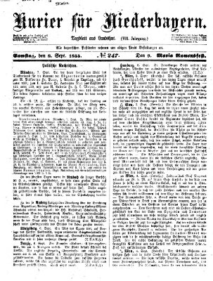 Kurier für Niederbayern Samstag 8. September 1855