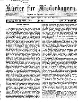 Kurier für Niederbayern Sonntag 16. September 1855