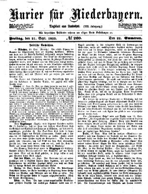 Kurier für Niederbayern Freitag 21. September 1855