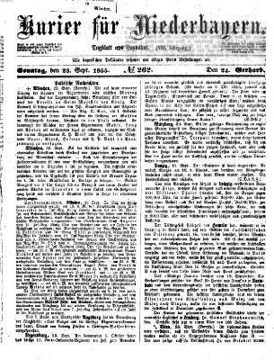 Kurier für Niederbayern Sonntag 23. September 1855