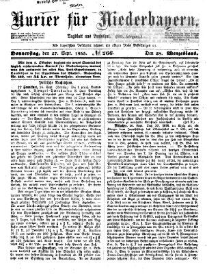 Kurier für Niederbayern Donnerstag 27. September 1855