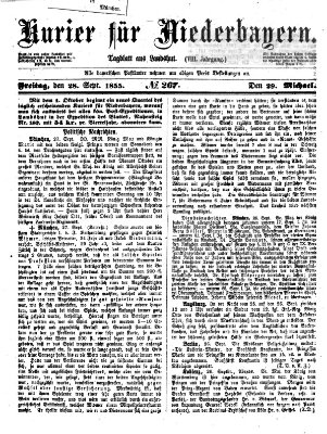 Kurier für Niederbayern Freitag 28. September 1855