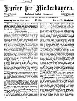 Kurier für Niederbayern Sonntag 30. September 1855