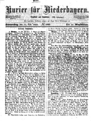 Kurier für Niederbayern Donnerstag 11. Oktober 1855