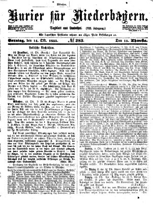 Kurier für Niederbayern Sonntag 14. Oktober 1855