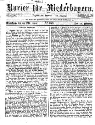 Kurier für Niederbayern Dienstag 16. Oktober 1855