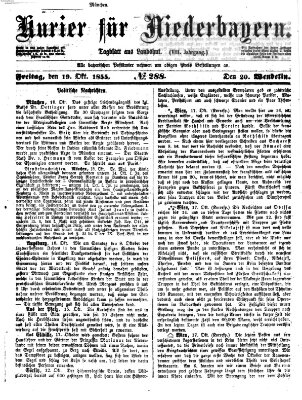 Kurier für Niederbayern Freitag 19. Oktober 1855