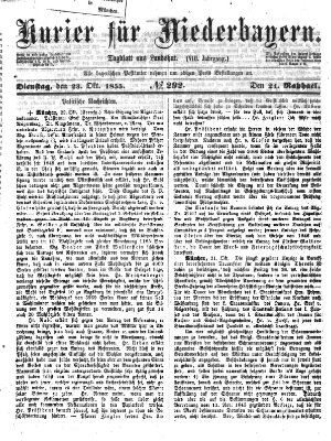 Kurier für Niederbayern Dienstag 23. Oktober 1855