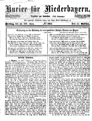 Kurier für Niederbayern Freitag 26. Oktober 1855