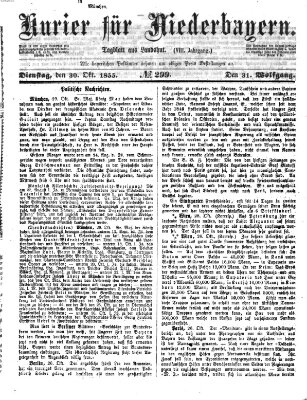 Kurier für Niederbayern Dienstag 30. Oktober 1855