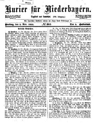 Kurier für Niederbayern Freitag 2. November 1855