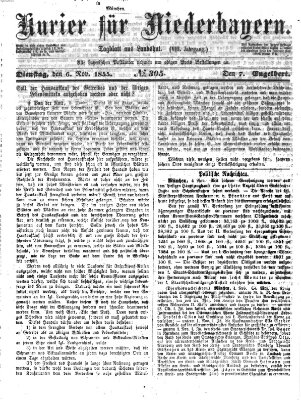 Kurier für Niederbayern Dienstag 6. November 1855