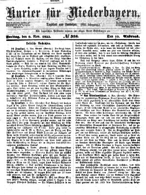 Kurier für Niederbayern Freitag 9. November 1855