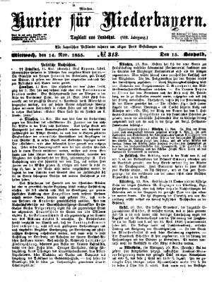 Kurier für Niederbayern Mittwoch 14. November 1855