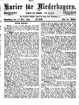 Kurier für Niederbayern Samstag 17. November 1855