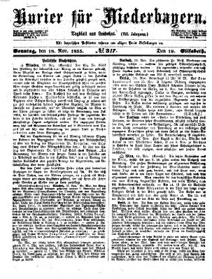 Kurier für Niederbayern Sonntag 18. November 1855