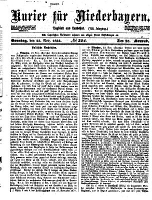 Kurier für Niederbayern Sonntag 25. November 1855