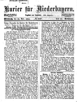 Kurier für Niederbayern Mittwoch 28. November 1855