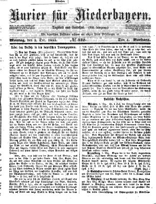 Kurier für Niederbayern Montag 3. Dezember 1855