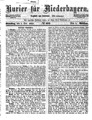 Kurier für Niederbayern Dienstag 4. Dezember 1855