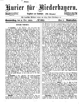 Kurier für Niederbayern Donnerstag 6. Dezember 1855