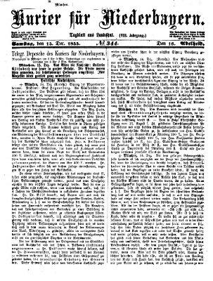 Kurier für Niederbayern Samstag 15. Dezember 1855