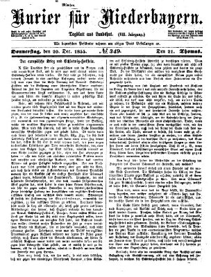 Kurier für Niederbayern Donnerstag 20. Dezember 1855