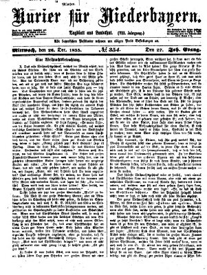 Kurier für Niederbayern Mittwoch 26. Dezember 1855