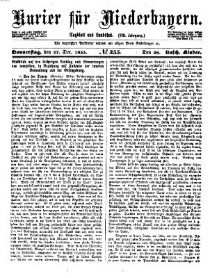 Kurier für Niederbayern Donnerstag 27. Dezember 1855