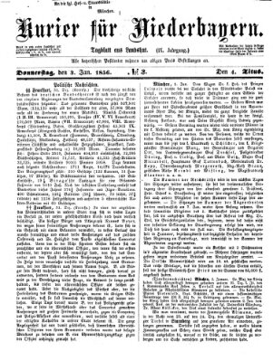 Kurier für Niederbayern Donnerstag 3. Januar 1856