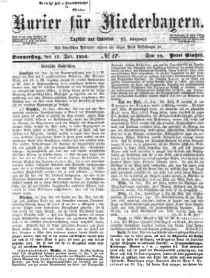 Kurier für Niederbayern Donnerstag 17. Januar 1856