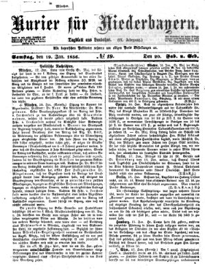 Kurier für Niederbayern Samstag 19. Januar 1856