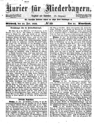 Kurier für Niederbayern Mittwoch 23. Januar 1856