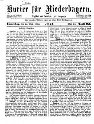 Kurier für Niederbayern Donnerstag 24. Januar 1856