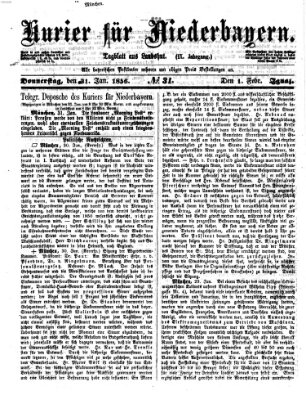 Kurier für Niederbayern Donnerstag 31. Januar 1856