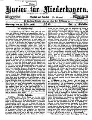 Kurier für Niederbayern Montag 11. Februar 1856