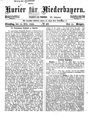 Kurier für Niederbayern Dienstag 12. Februar 1856