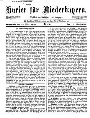 Kurier für Niederbayern Mittwoch 13. Februar 1856