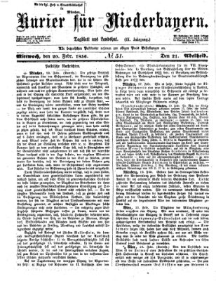 Kurier für Niederbayern Mittwoch 20. Februar 1856