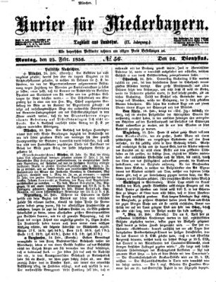 Kurier für Niederbayern Montag 25. Februar 1856